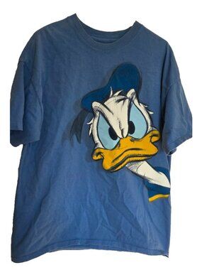 Disneyland Walt Disney Two Sided Donald Duck Retro Blue Printed XL T-Shirt